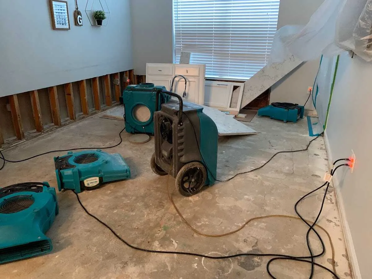Dehumidifier in flood-cut room for Water Extraction & Removal in Willowbrook